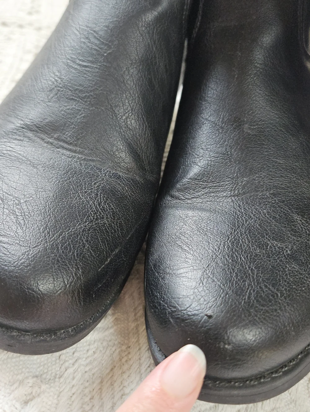 Top Moda Faux Leather Over The Knee Riding Boots Black Western Shoes Size 8 Boho